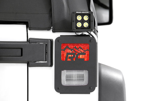 Rough Country Tail Light Cover Mountain Fits Jeep Wrangler Jk (2007-2018) 1078