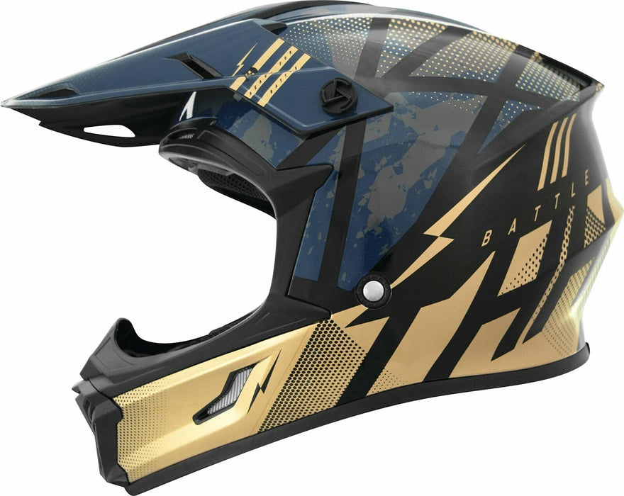 THH Helmets T710XR Battle Blue/Gold 2XL 646405