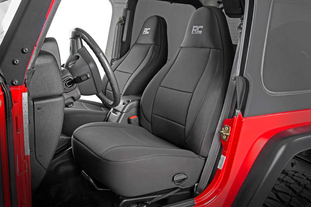 Rough Country Seat Covers Front And Rear compatible with Jeep Wrangler Tj (03-06) 4Wd 91001