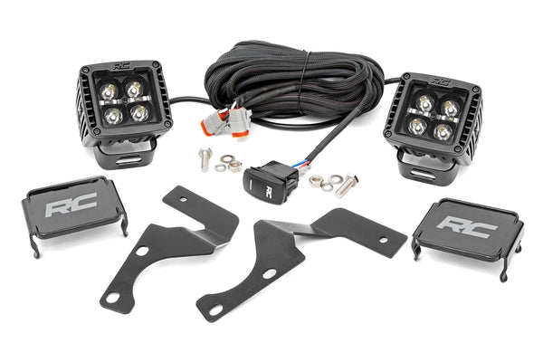 Rough Country LED Light Kit Ditch Mount 2" Black Pair Amber DRL Fits toyota4Runner (10-23) 70798