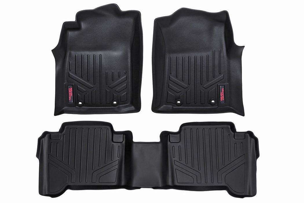 Rough Country Floor Mats Front and Rear l Double Cab Fits toyotaTundra (07-11)