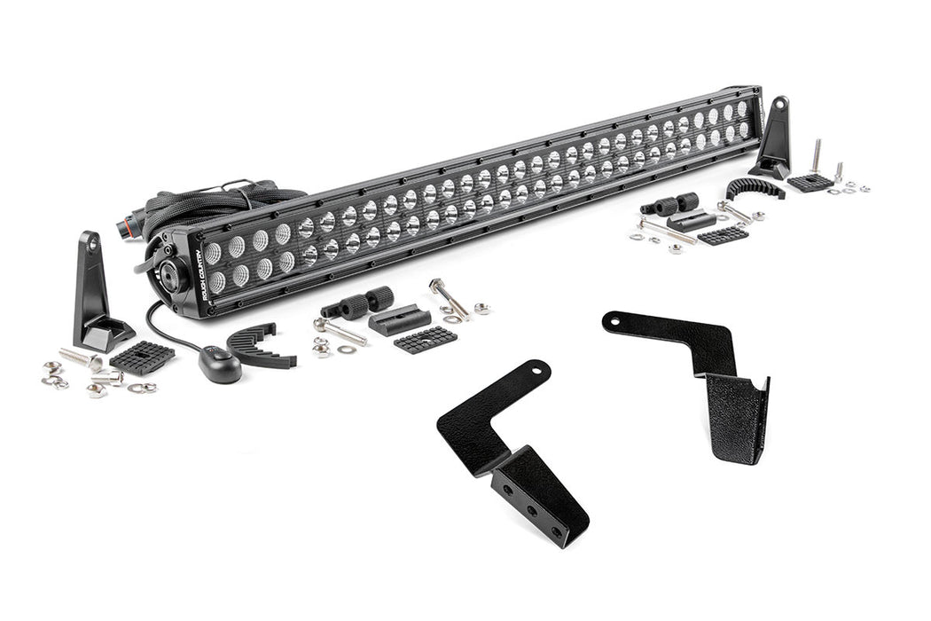 Rough Country LED Light Kit Bumper Mount 30" Black Dual Row Fits toyotaFJ Cruiser (07-14)