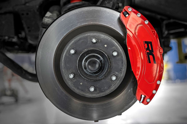 Rough Country Caliper Covers Front and Rear Red Fits toyotaTundra 2WD/4WD (2022-2023) 71152