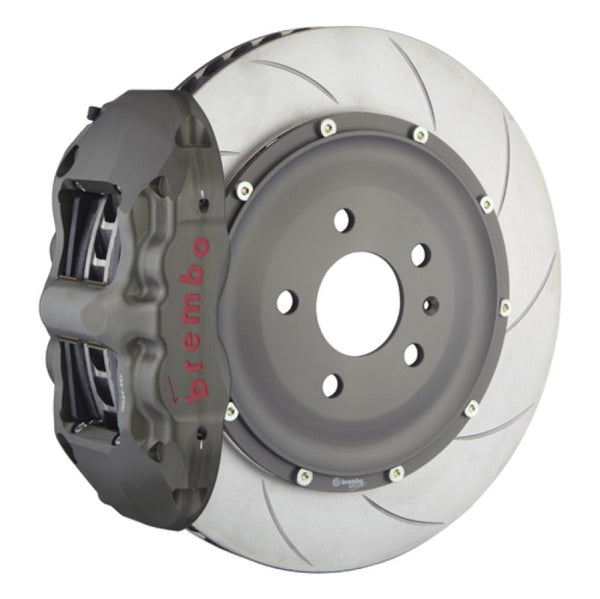Brembo Pista Race Rear Big Brake Kit, 4-Piston Clear Hard Anodized Calipers, 328x32mm Type-5 Slotted 2-Piece Rotors 4KC.6018AZ
