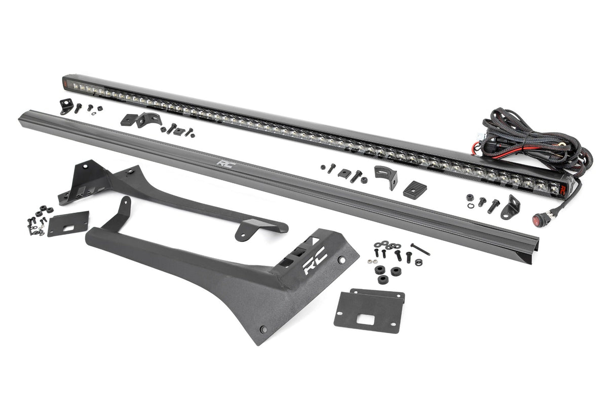 Rough Country Fits Jeep Jl/Jt 50In Led Upper Windshield Mount W/ 50In Single Row Spectrum 80065