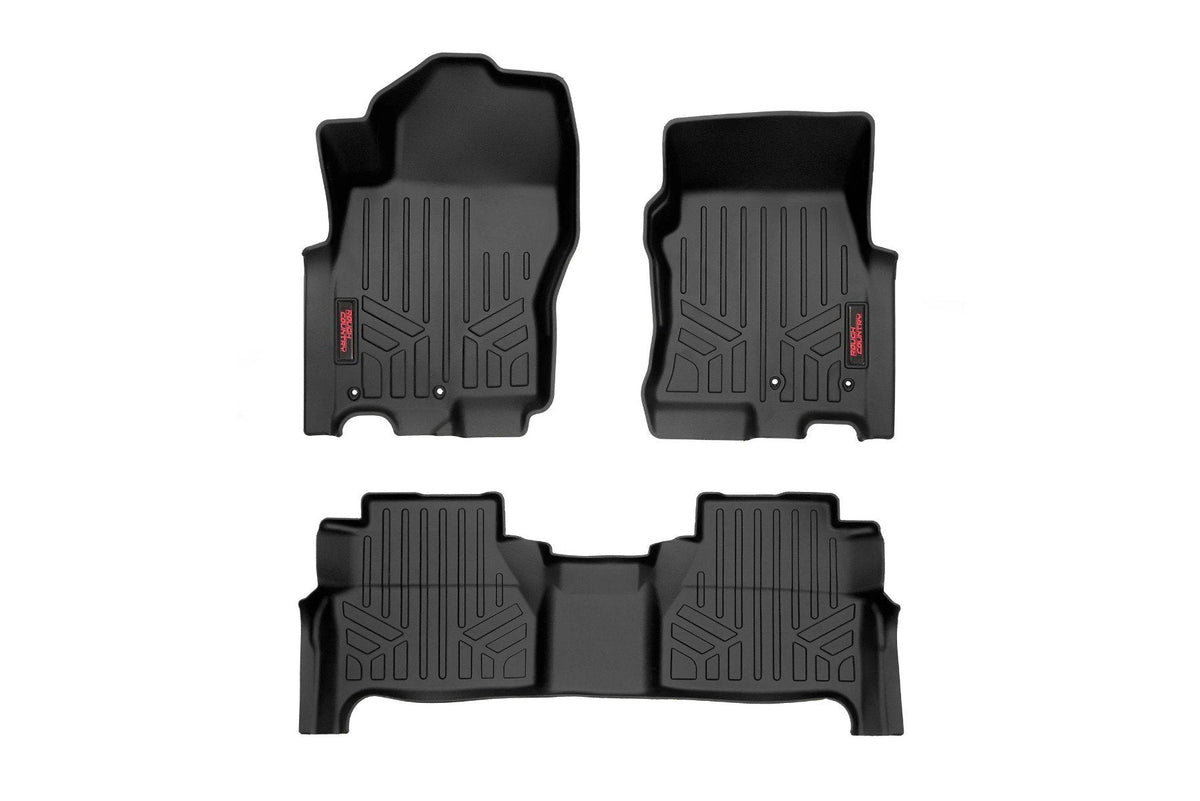 Rough Country Floor Mats Fr & Rr Crew Cab Fits Nissan Frontier 2WD/4WD (22-23) M-80515