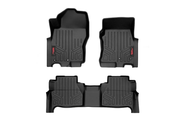 Rough Country Floor Mats Fr & Rr Crew Cab Fits Nissan Frontier 2WD/4WD (22-23) M-80515