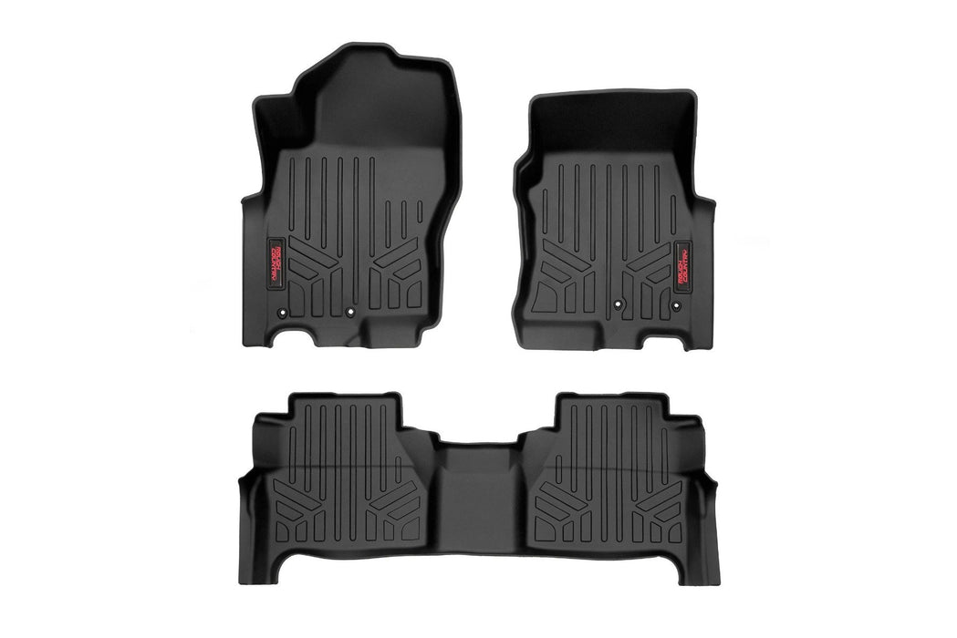 Rough Country Floor Mats Fr & Rr Crew Cab Compatible with Nissan Frontier 2Wd/4Wd (22-23) M-80515