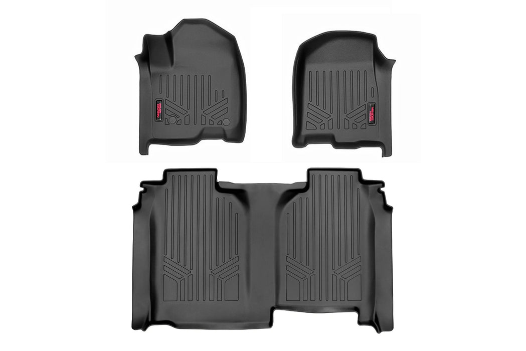 Rough Country Floor Mats Fr Andamp; Rr Fr Bucket Crew W/O Underseat Storage Chevy/fits gmc 1500/2500Hd/3500Hd (19-23) M-21614