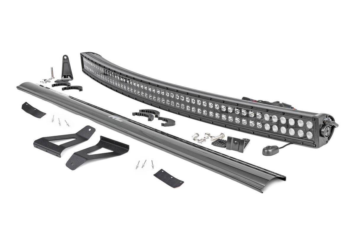 Rough Country Led Light Kit Windshield Mount 50" Blk Dual Row Fits Jeep Cherokee Xj (84-01) 70072