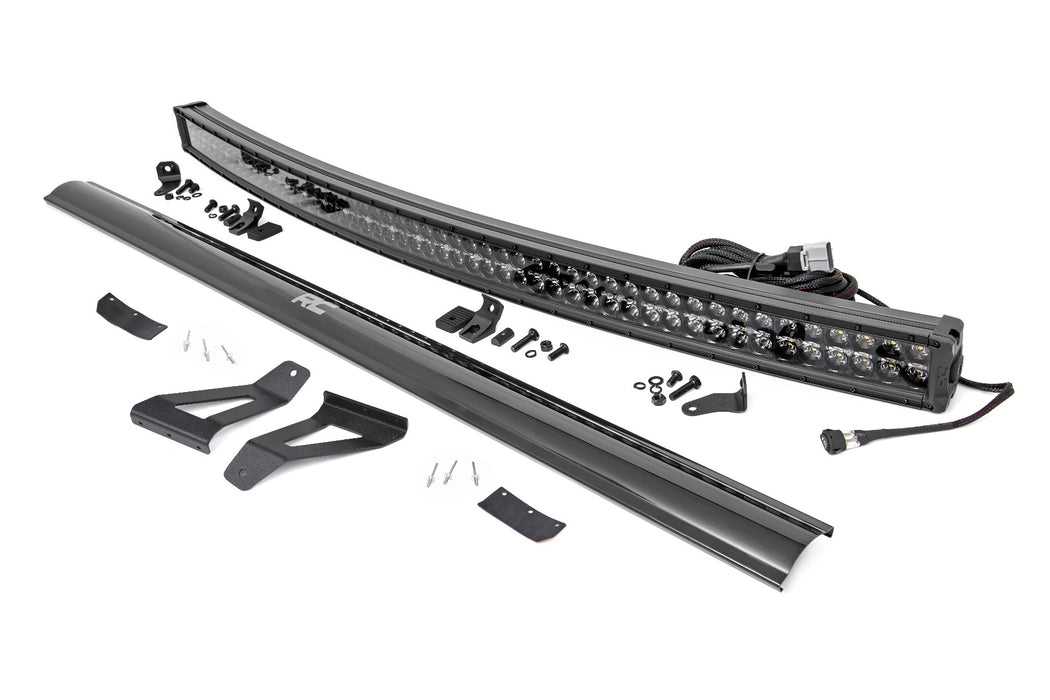 Rough Country Led Light Kit Windshield Mount 50" Blk Dual Row White Drl compatible with Jeep Cherokee Xj (84-01) 70074