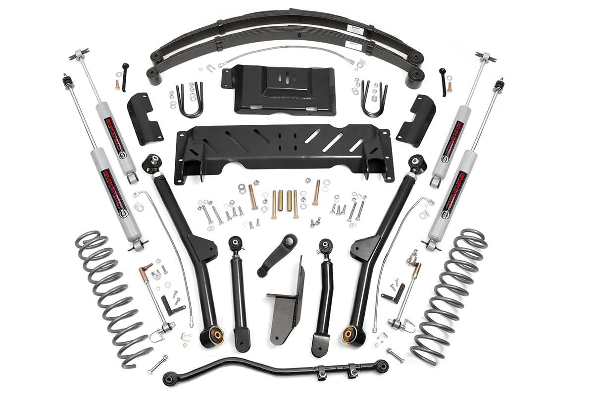 Rough Country 4.5 Inch Lift Kit Long Arm Rr Leafs Fits Jeep Cherokee Xj (84-01) 68622