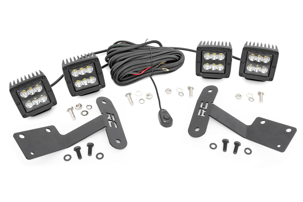 Rough Country LED Light Kit Ditch Mount Dual 2" Black Pairs Spot Fits toyotaTundra (14-21)