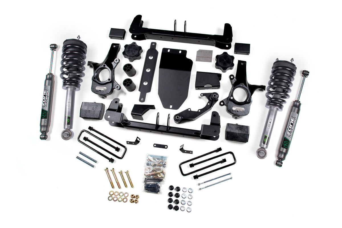 ZONE 4.5 Inch Lift Kit Fits Chevy Silverado & GMC Sierra 1500 14-18 4WD Aluminum / Stamped Steel ZONC28LN