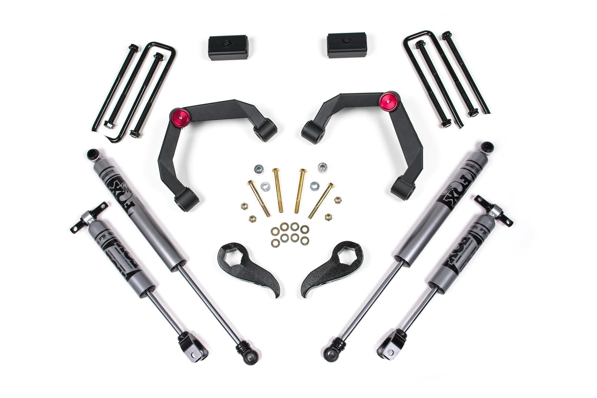 ZONE 2011-2019 Fits Chevy/gmc HD 3" Uca Lift Kit, Rear Block W/ Overloads FOX 2.0 Shocks ZONC38F