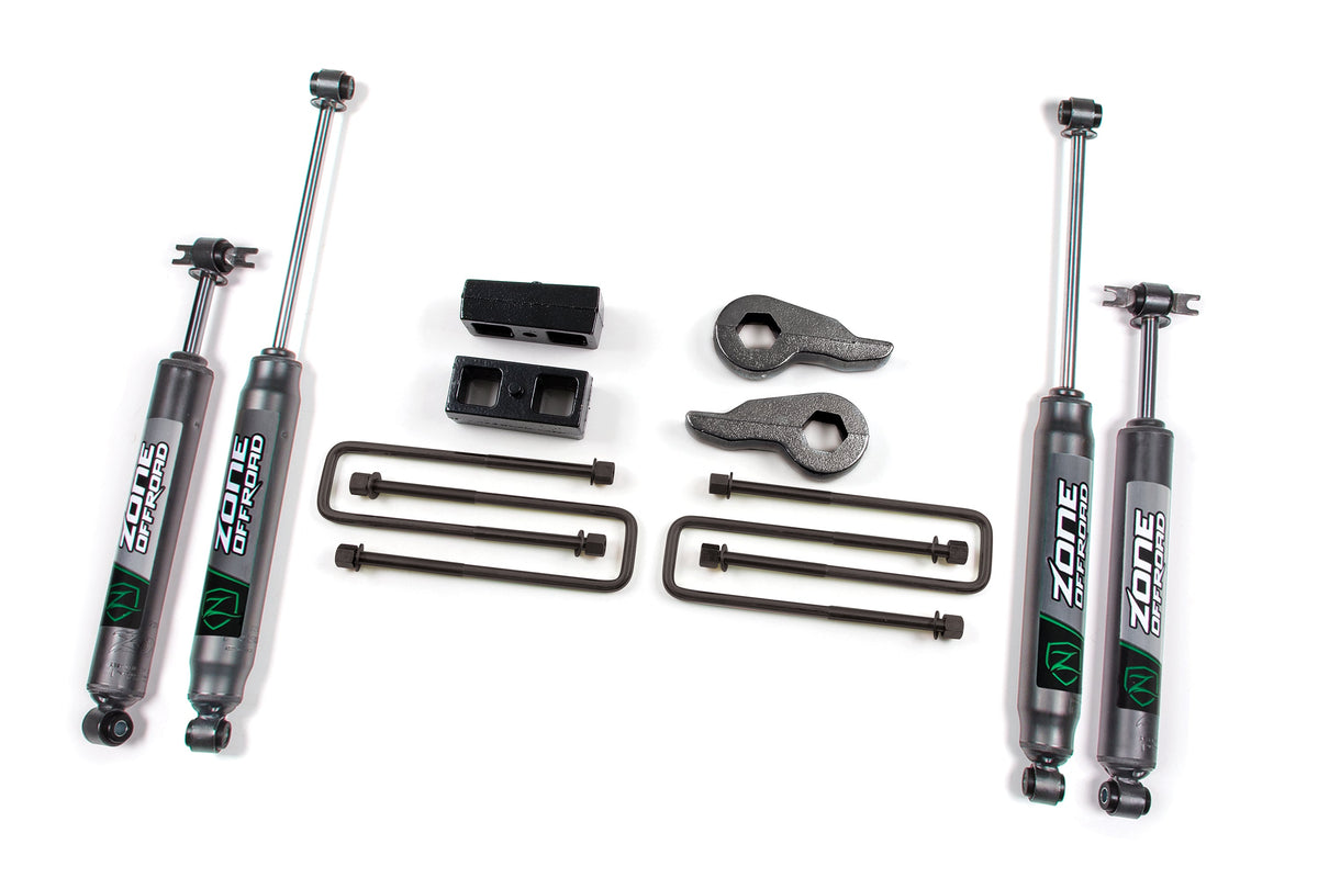 ZONE 88-98 Fits Chevy/gmc 1500 2in Lift Kit Nitro Shocks C53N