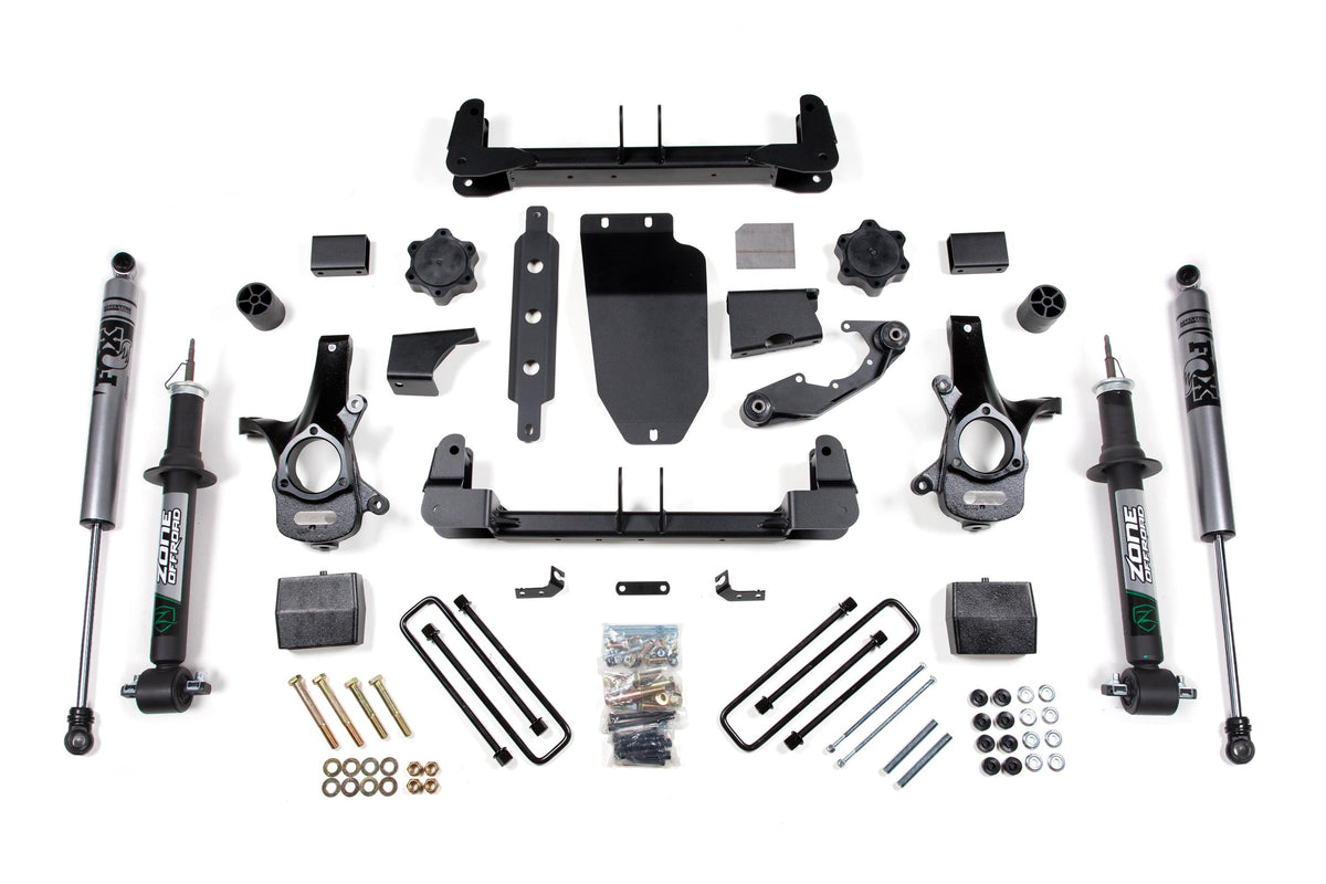 ZONE 2014-2018 Fits Chevy/gmc 1500 Silverado/sierra 4WD 6.5" Strut Lift Kit- Alum/stamped Arms FOX 2.0 Shocks ZONC60F