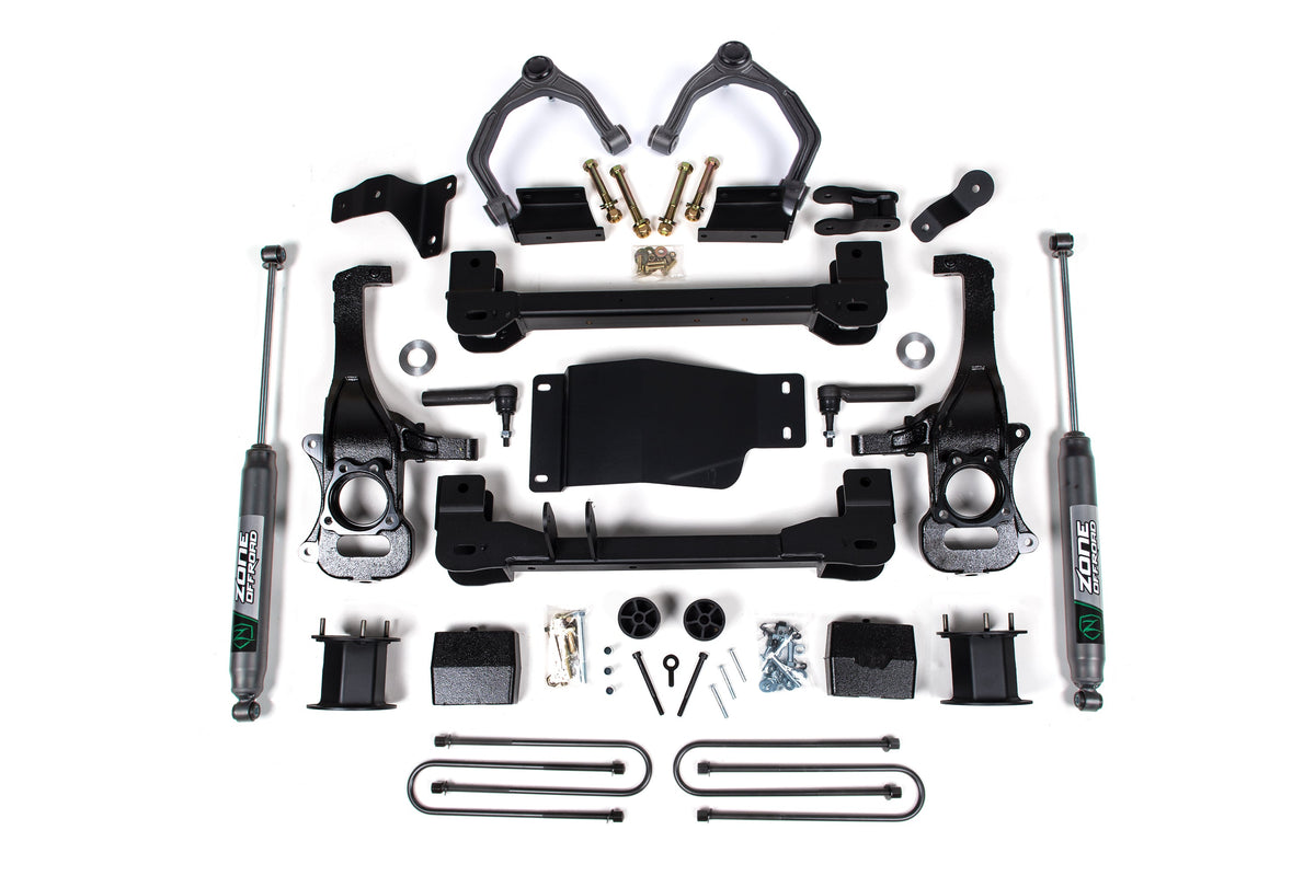 ZONE 2025 Fits Chevy Tb/ GMC AT4 1500 4WD 4" Suspension Lift Kit, 3" Rear, Block Spacer Front, Nitro Rear Shock ZONC80N