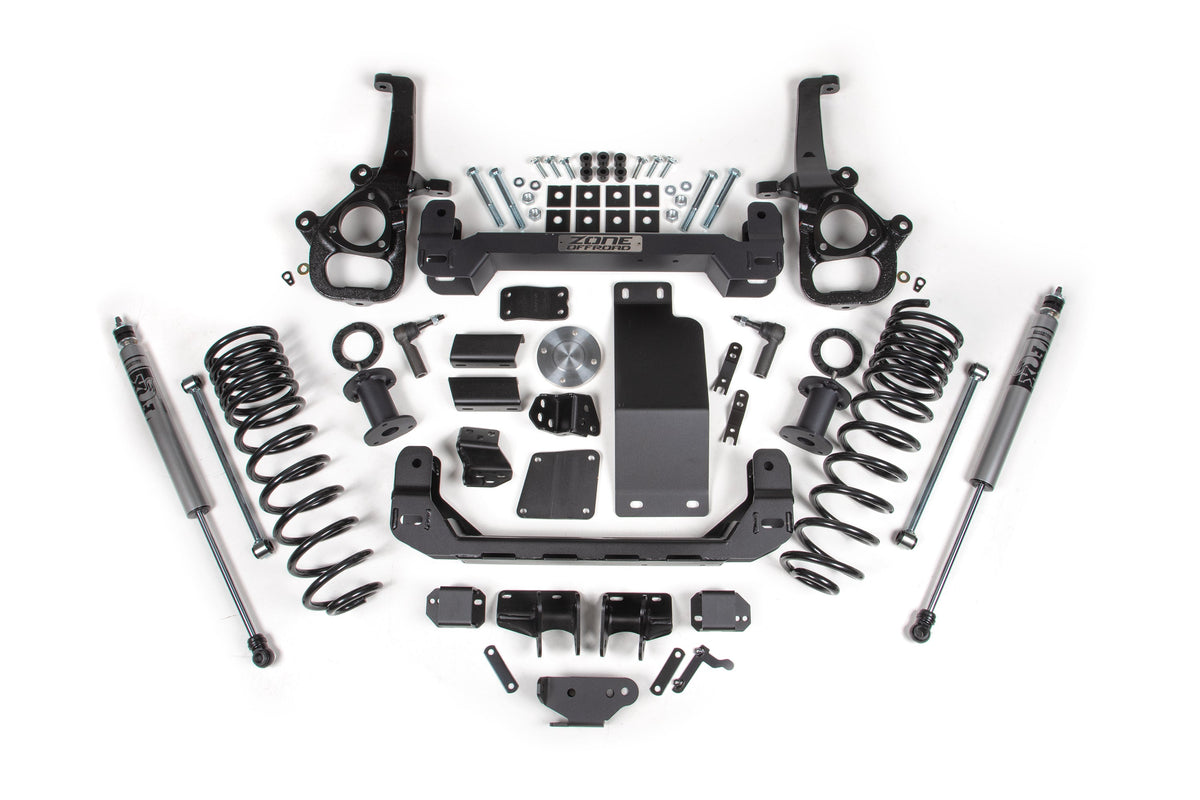 ZONE 2025 Fits Ram 1500 4WD 6" Front 5" Rear Suspension Lift System Large Bore FOX Adv Rear Shocks