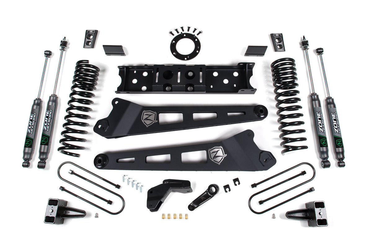 ZONE 2019 Fits RAM 3500 4.5in Radius Arm 3in Rear Block W/ Overload 6-Bolt T-case Nitro Shocks D81N