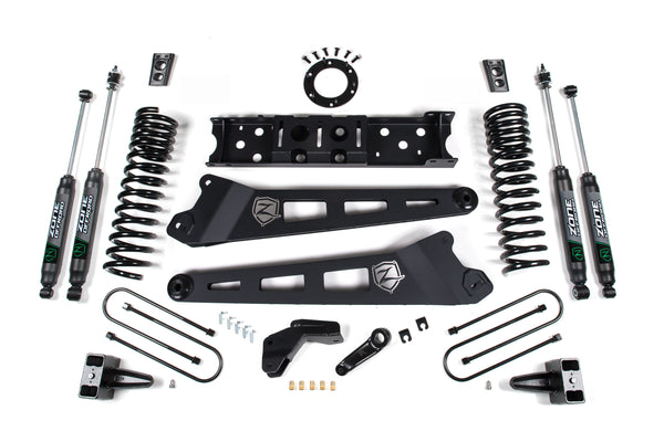 ZONE 2019 Fits RAM 3500 4in Radius Arm Gas 2in Rear Block W/ Overload Nitro Shocks D104N