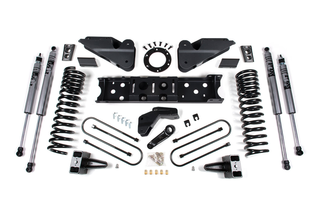 ZONE ZOND106F 2019-2024 Ram 3500 4" Radius Arm Bracket Gas 3" Rear Block w/ overload Adventure Shocks