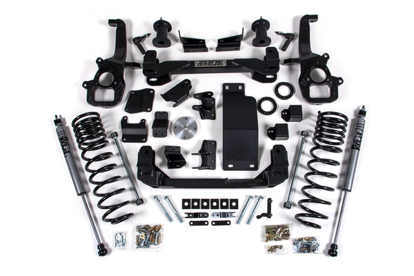 Zone 1500 4" Front 3" Rear Suspension Lift System, Shocks With Shocks, Fits 2019-2022 Ram ZOND99F