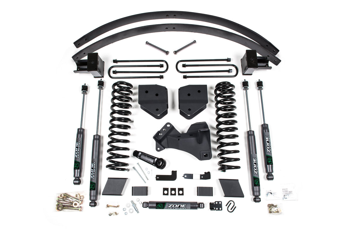 ZONE Suspension Lift Kit, 3" Rear, Block, Diesel, 3 Leaf Main Nitro Shocks With Nitro Shocks, Fits 2017-2019 Fits Ford F350/350 6" ZONF111N