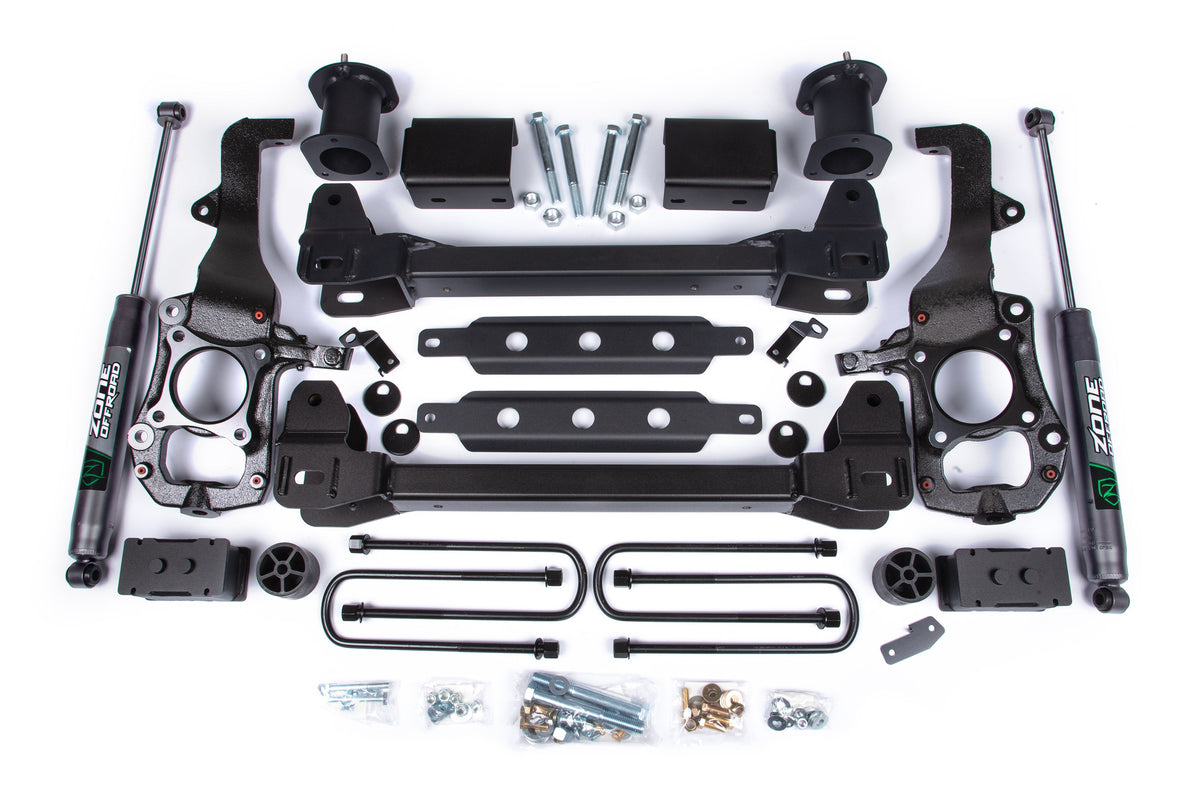 ZONE 2021-2024 Fits Ford F150 2WD 6" Supension Lift Kit, 3.25" Rear Lift, Block Spacer Front, Nitro Rear F122N