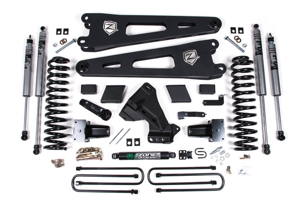 Zone 2023-2025 Ford F250/F350 4WD 5" Radius Arm Suspension Lift Kit, 3" Rear, Block, Diesel, 3 Leaf Main FOX Adventure Series Shocks F124F