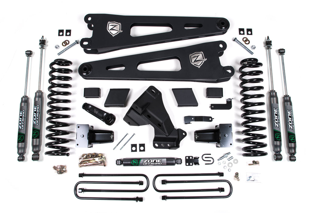 Zone 2023-2025 Ford F250/F350 4wd 5" Radius Arm Suspension Lift Kit, 3" Rear, Block, Diesel, 2 Leaf Main Nitro Shocks