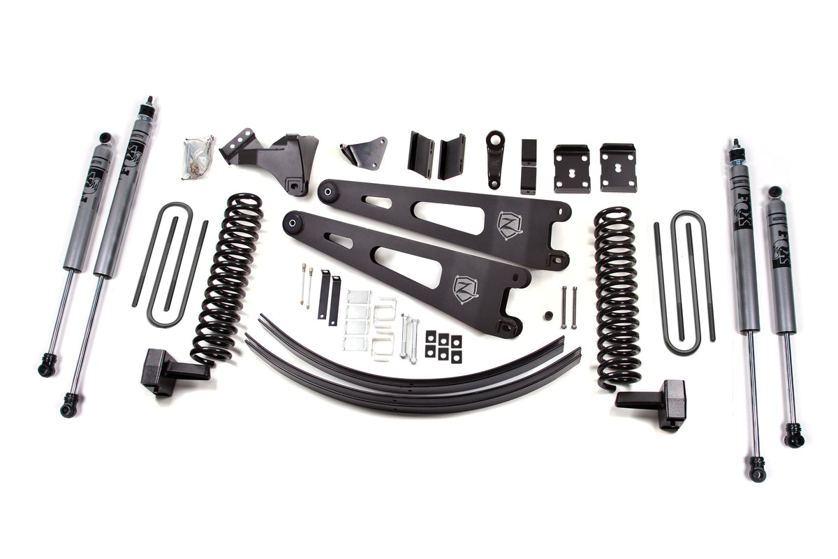 ZONE 2008-2010 Sd 6" Radius Arm Lift System Diesel Front Coil, Rear Block W/ Overload, W/add A Leaf FOX 2.0 Shocks ZONF35F