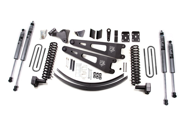 Zone 2008-2010 Sd 6" Radius Arm Lift System Diesel Front Coil, Rear Block W/ Overload, W/add A Leaf FOX 2.0 Shocks ZONF35F