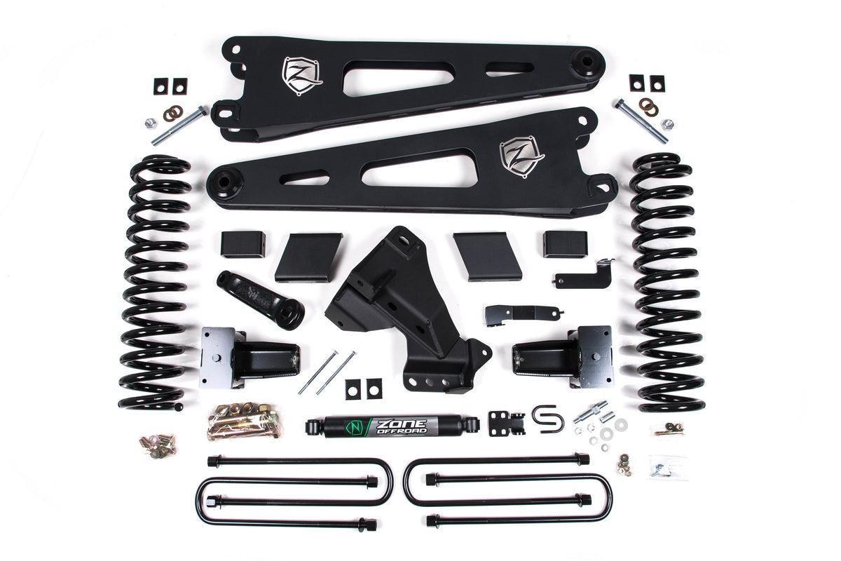 ZONE 2023-2025 Fits Ford F250/F350 4WD 5" Radius Arm Suspension Lift Kit, 3" Rear, Block, Gas, 2 Leaf Main No Shocks F125