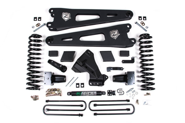 ZONE 2023-2025 Fits Ford F250/F350 4WD 5" Radius Arm Suspension Lift Kit, 3" Rear, Block, Gas, 2 Leaf Main No Shocks F125