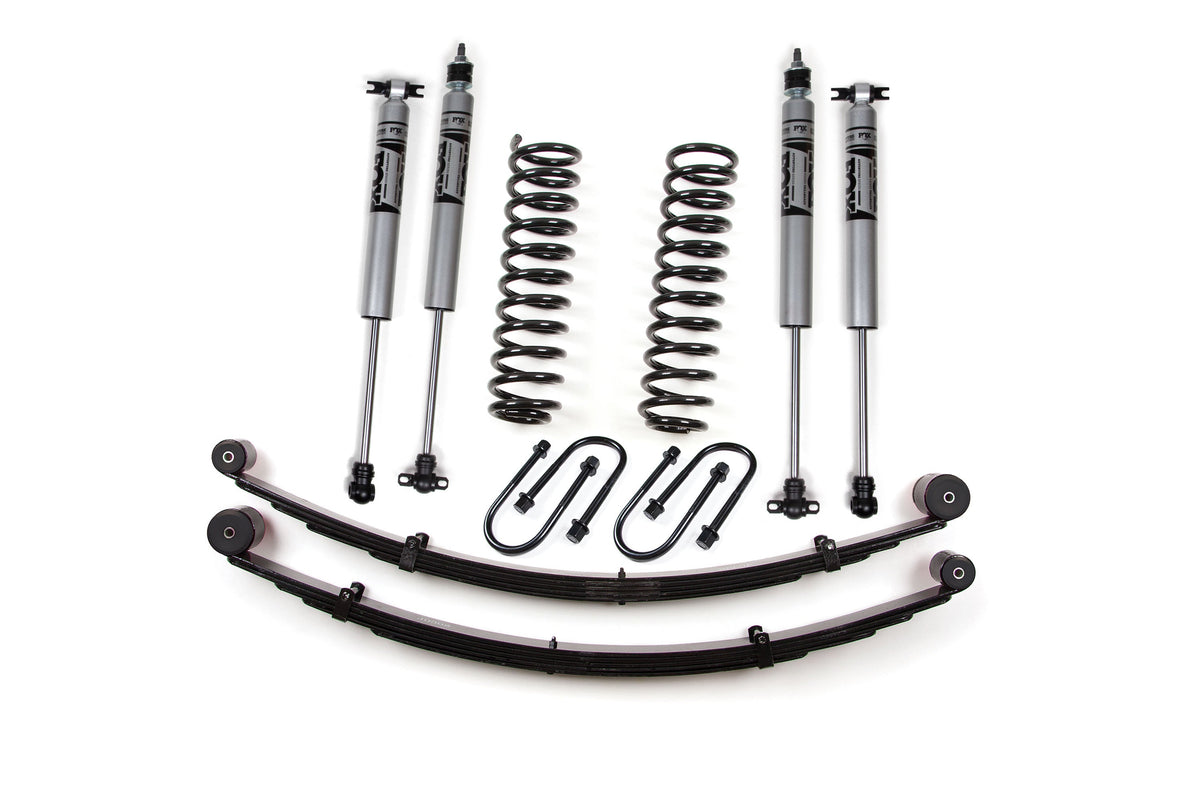 ZONE 1984-2001 Fits Jeep Cherokee XJ 3" Suspension Lift Kit Dana 35 Axl Front Leaf Springs, Rear Coils FOX 2.0 Shocks ZONJ22F