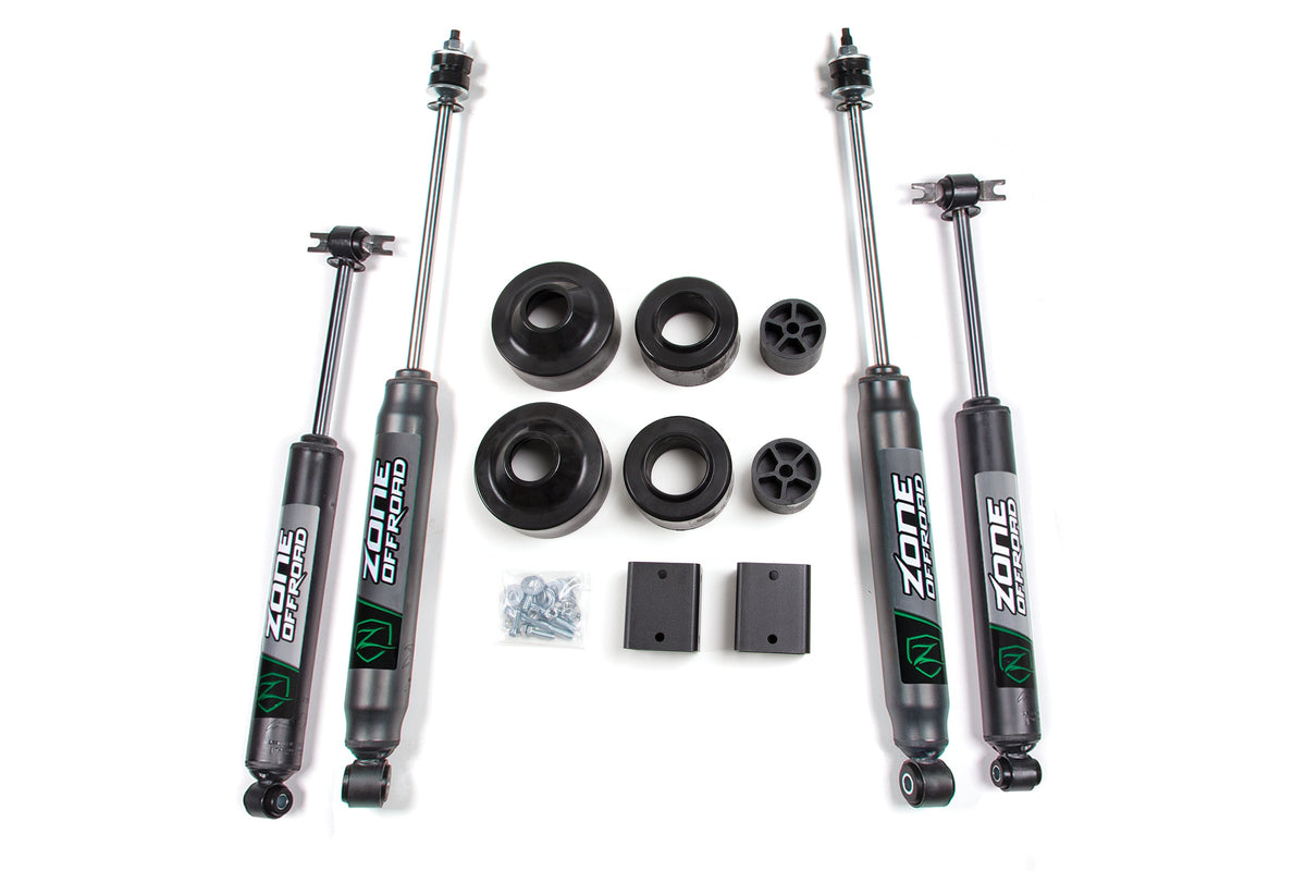 ZONE 2007-2011 Fits Jeep JK 2dr/4dr 2" Suspension Lift Kit Front Coil Spacer, Rear Coil Spacer Nito Shocks ZONJ39N