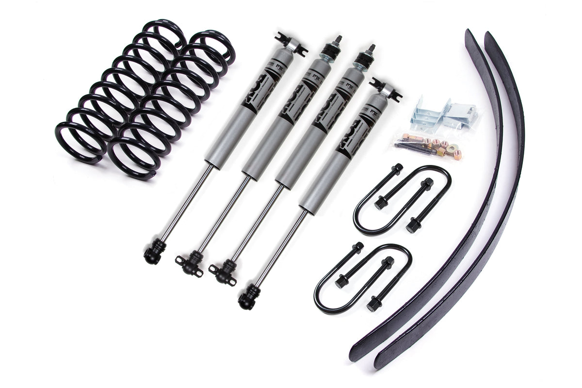 ZONE 1984-2001 Fits Jeep XJ 3" Suspension Lift Kit w/Dana35 Axle Front Coil, W/rear Add A Leaf FOX 2.0 Shocks ZONJ7F