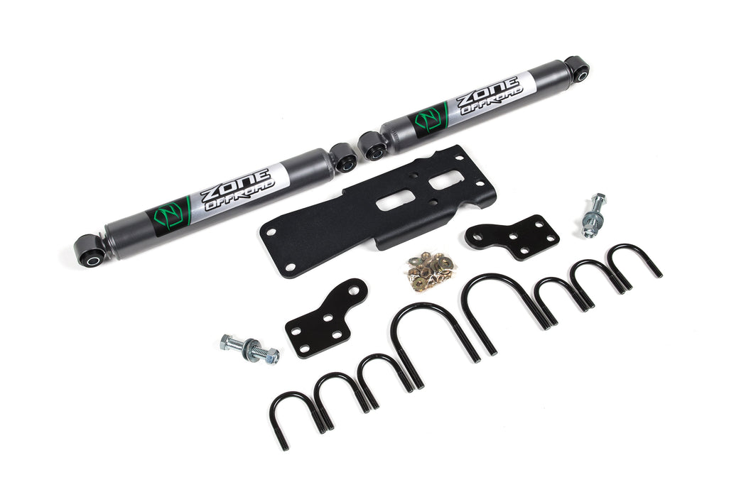 Zone Offroad Dual Steering Stabilizer Kit w/ Shocks Jeep Wrangler JK (07-18)