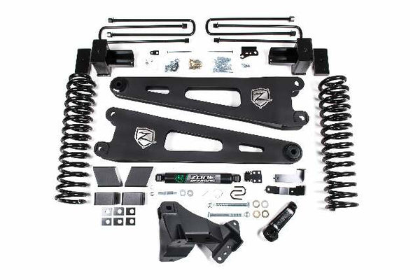 Zone Radius Arm Suspension Lift Kit, 2" Rear, Block, Gas, 2 Leaf Main No Shocks No Shocks, Fits 2017-2019 Ford F250/350 4" ZONF104