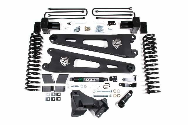 ZONE Radius Arm Suspension Lift Kit, 2" Rear, Block, Diesel, 2 Leaf Main No Shocks No Shocks, Fits 2017-2019 Fits Ford F250/350 4" ZONF108