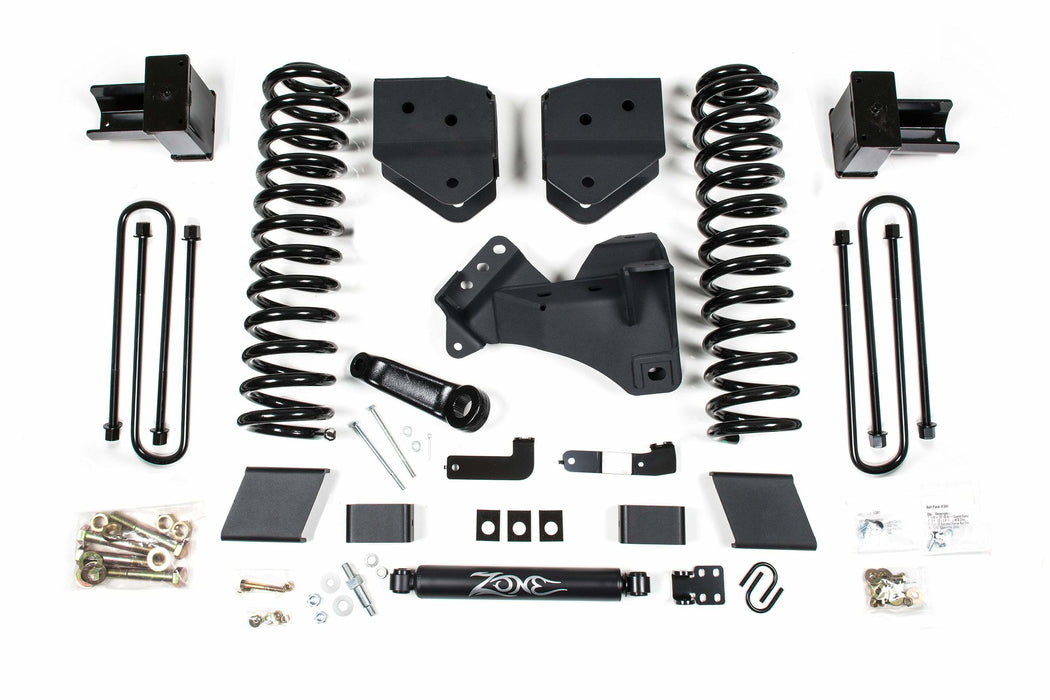 ZONE ZONF49 2017-2019 Ford F250/350 4" Suspension Lift Kit, 2" Rear, Block, Gas, 2 Leaf Main No Shocks