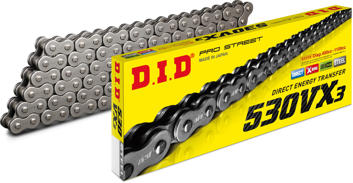 D.I.D. D.I.D Chain 530Vx3 Road & Off-Road X'Ring Chain Chain# 530Vx3 530VX3X110ZB