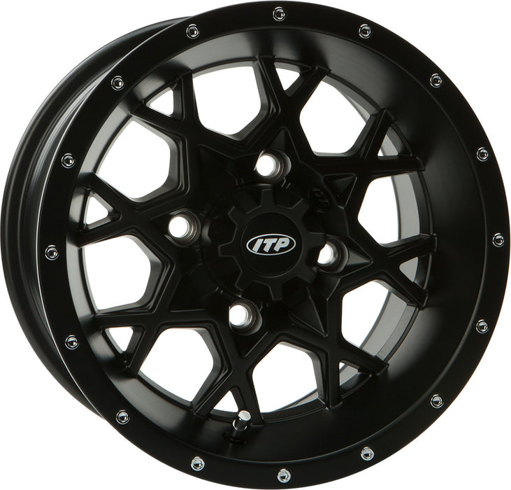 Itp Hurricane Matte Black Golf Cart Wheel 14X7 (4/4) (5+2) [14Hr115] 1428640536B