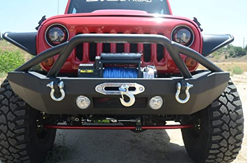 Dv8 Offroad Fbshtb-14| Front Bumper Fits 2007-2018 Wrangler Jk Mid Width Winch Mount Included Integrated Bull Bar Auxiliary Light Cutouts Abjl-01 Compliant For Wrangler Jl & Gladiator Jt FBSHTB-14