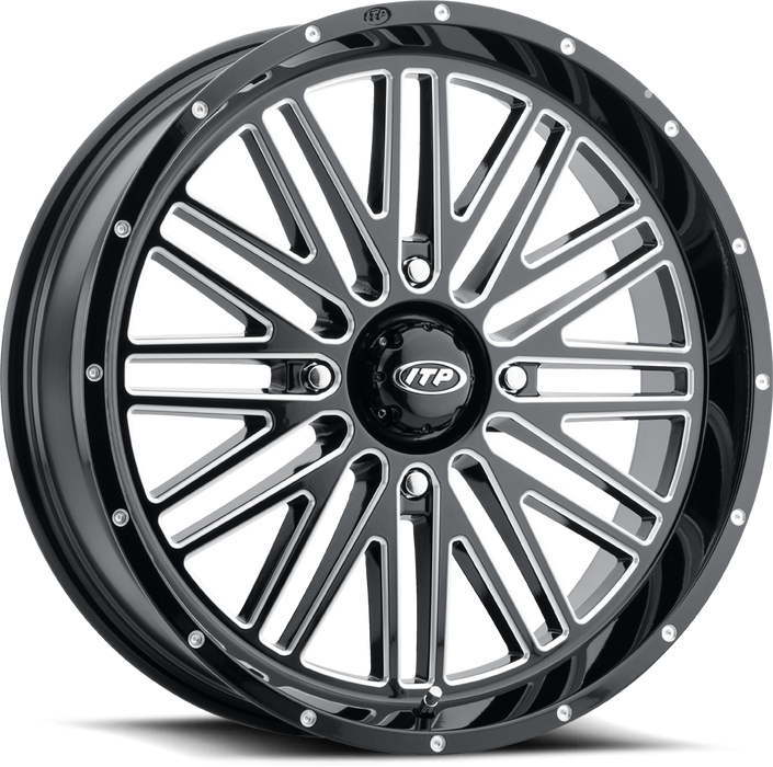 ITP Momentum 20x6.5 / 4x156 BP / 10mm Offset Black w/ Milled Accents Wheel 2022745731B