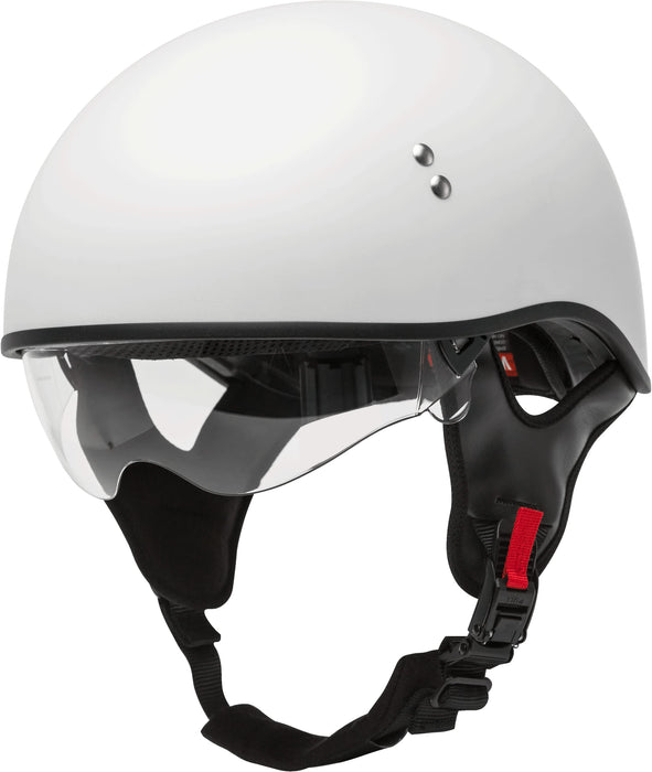 Gmax Hh-65 Naked Motorcycle Street Half Helmet (White, Large) H1650204