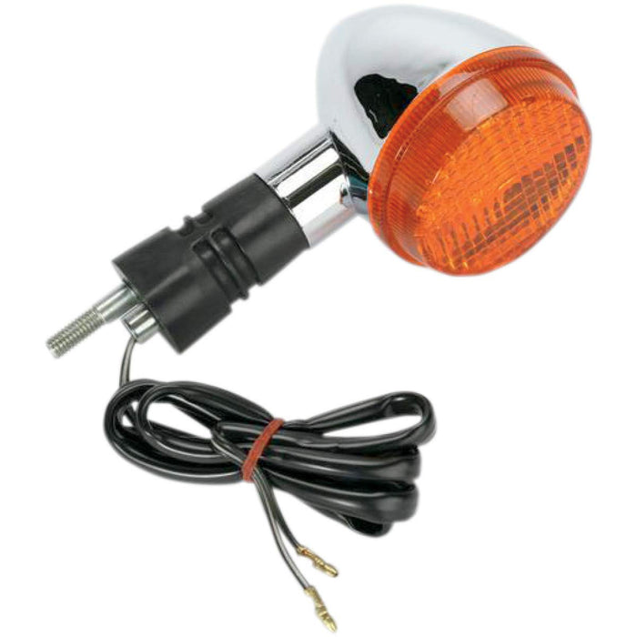 K&S Dot Compliant Chrome Turn Signal W/Amber Lens 25-1243