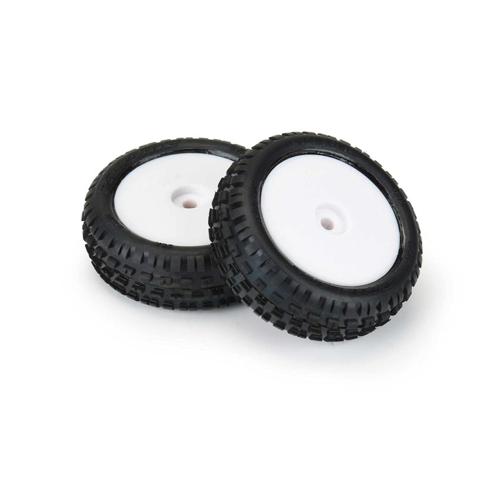 Pro-Line Racing 1/18 Wedge Front Carpet Mini-B Tires Mounted 8mm White Wheels 2 PRO829813