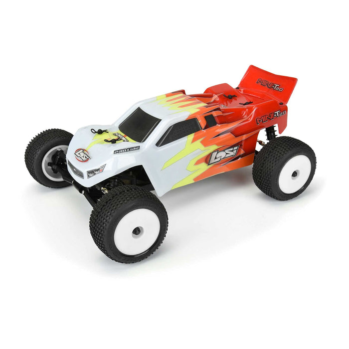 Pro-Line Racing 1/18 Hole Shot Front/Rear Mini-T Tires Mounted 8mm White Wheels 2 PRO1017713